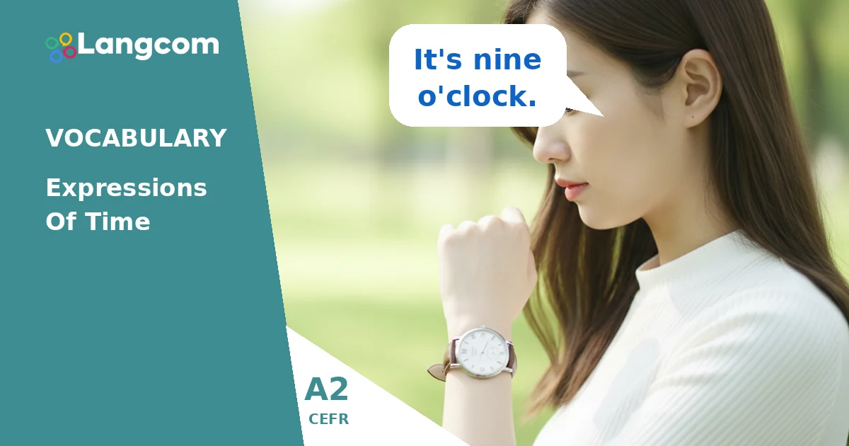 How to Tell the Time in English (A2 Vocabulary) — A2 English vocabulary lesson by Langcom