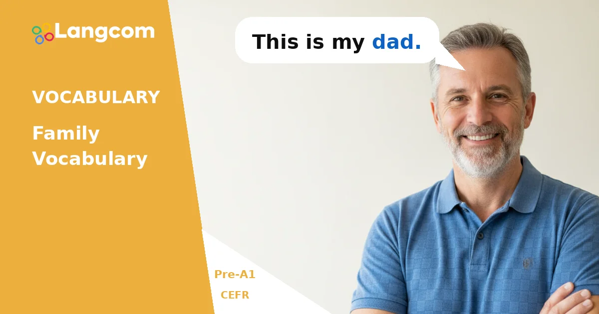 Learn Basic Family Words in English (Pre-A1 Vocabulary) — Pre-A1 English vocabulary lesson by Langcom