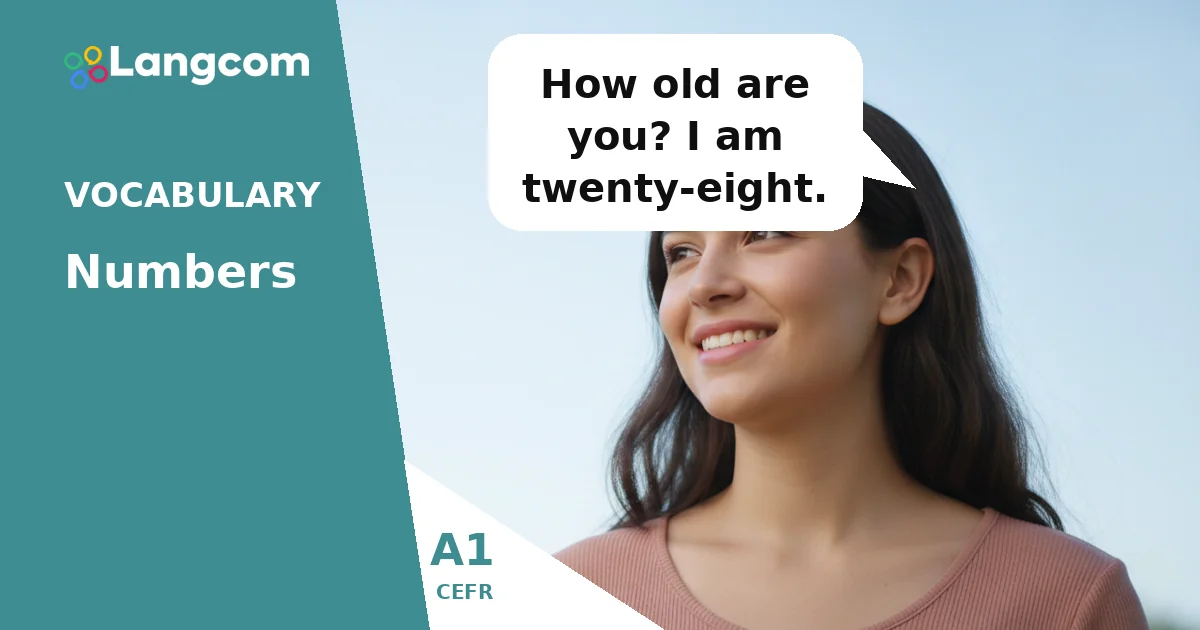 English A1: How to Ask and Say Your Age (Numbers & 'To Be') — A1 English vocabulary lesson by Langcom